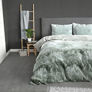 Dekbedovertrek Double Nature - Lits-Jumeaux (240x220 cm) - Turquoise Katoen - Dessin: Patroon - Sleeptime Elegance - Dekbed-Discounter.nl