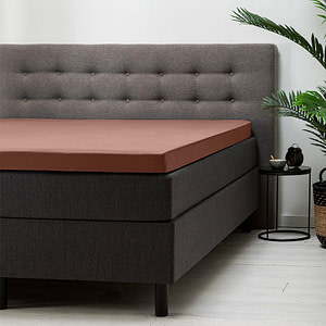 Topper Hoeslaken Jersey - Cognac - 90x200 cm - Bruin - Fresh & Co - Dekbed-Discounter.nl