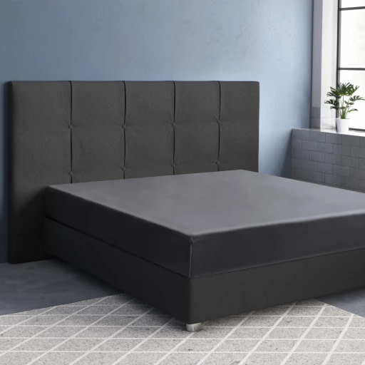 Hoeslaken Satijn - Antraciet - Maat: 70 x 200 - 70x200 cm - Keuze Uit Meerdere Kleuren - Primaviera Deluxe - Dekbed-Discounter.nl