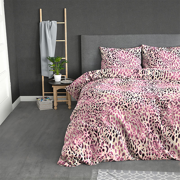 Dekbedovertrek Aila Dekbedovertrek - Tweepersoons (200x220 cm) - Roze Katoen - Dessin: Patroon - Sleeptime Elegance - Dekbed-Discounter.nl