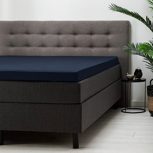 Topper Hoeslaken Jersey - Navy - 140x200 cm - Blauw - Fresh & Co - Dekbed-Discounter.nl