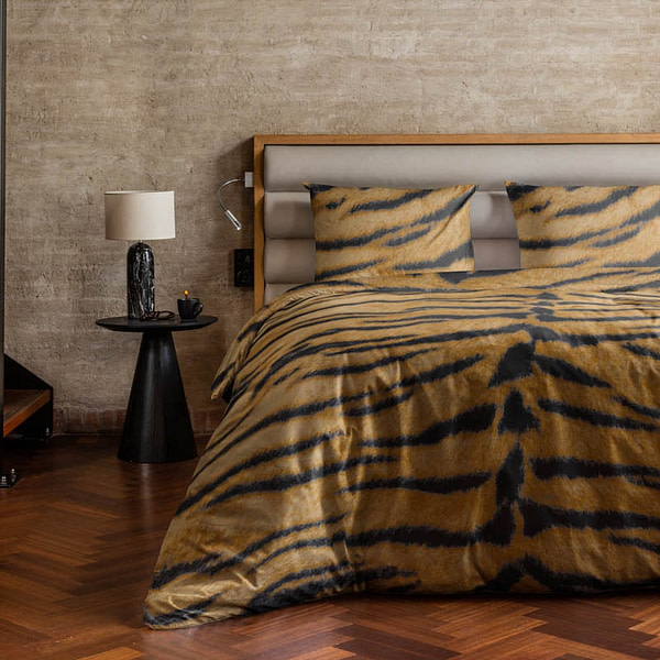 Dekbedovertrek Tiger Skin Dekbedovertrek - Eenpersoons (140x200 cm) - Meerkleurig Katoen - Dessin: Dieren - Fresh & Co - Dekbed-Discounter.nl