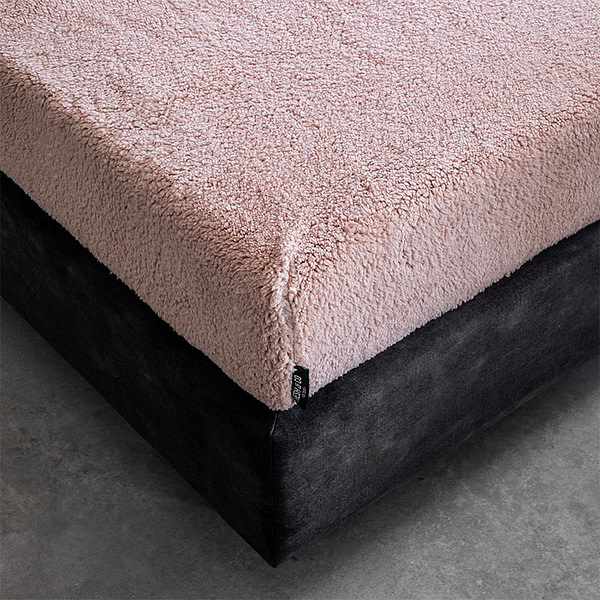 Hoeslaken Teddy - Roze - 160x210 cm - Roze - Fresh & Co - Dekbed-Discounter.nl