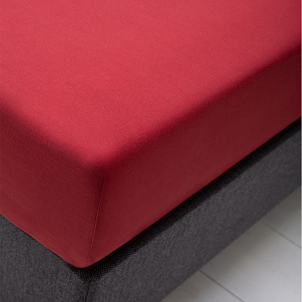 Hoeslaken Katoen - Rood - 80x200 cm - Rood - Dekbed Discounter - Dekbed-Discounter.nl