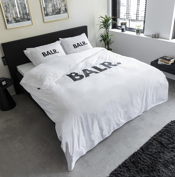 Dekbedovertrek BALR. Dekbedovertrek - Lits-Jumeaux (240x220 cm) - Wit Katoen - Dessin: Tekst - BALR. - Dekbed-Discounter.nl